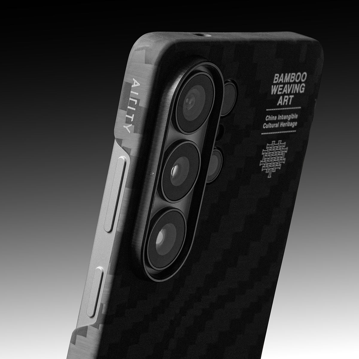 AIRITY Funda de Fibra de Aramida con Tejido de Bambú para Galaxy S26 Ultra con Anillo Magnético, Fog Black