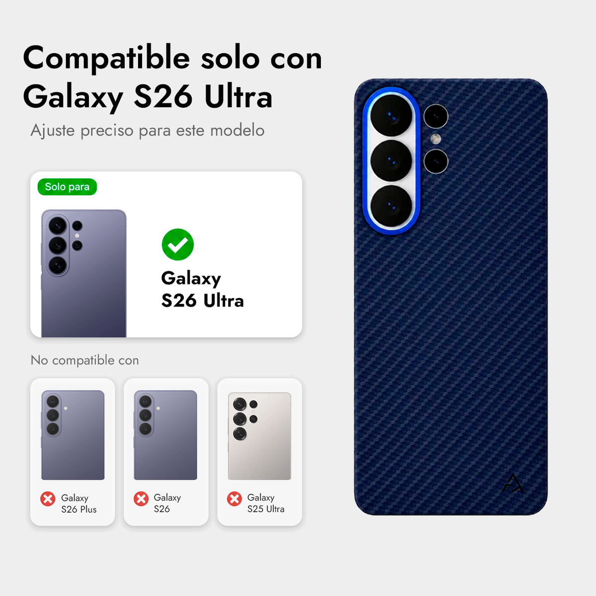 AIRITY Funda Ink-Dark Eastern de Fibra de Aramida para Galaxy S26 Ultra con Anillo Magnético, Space Blue