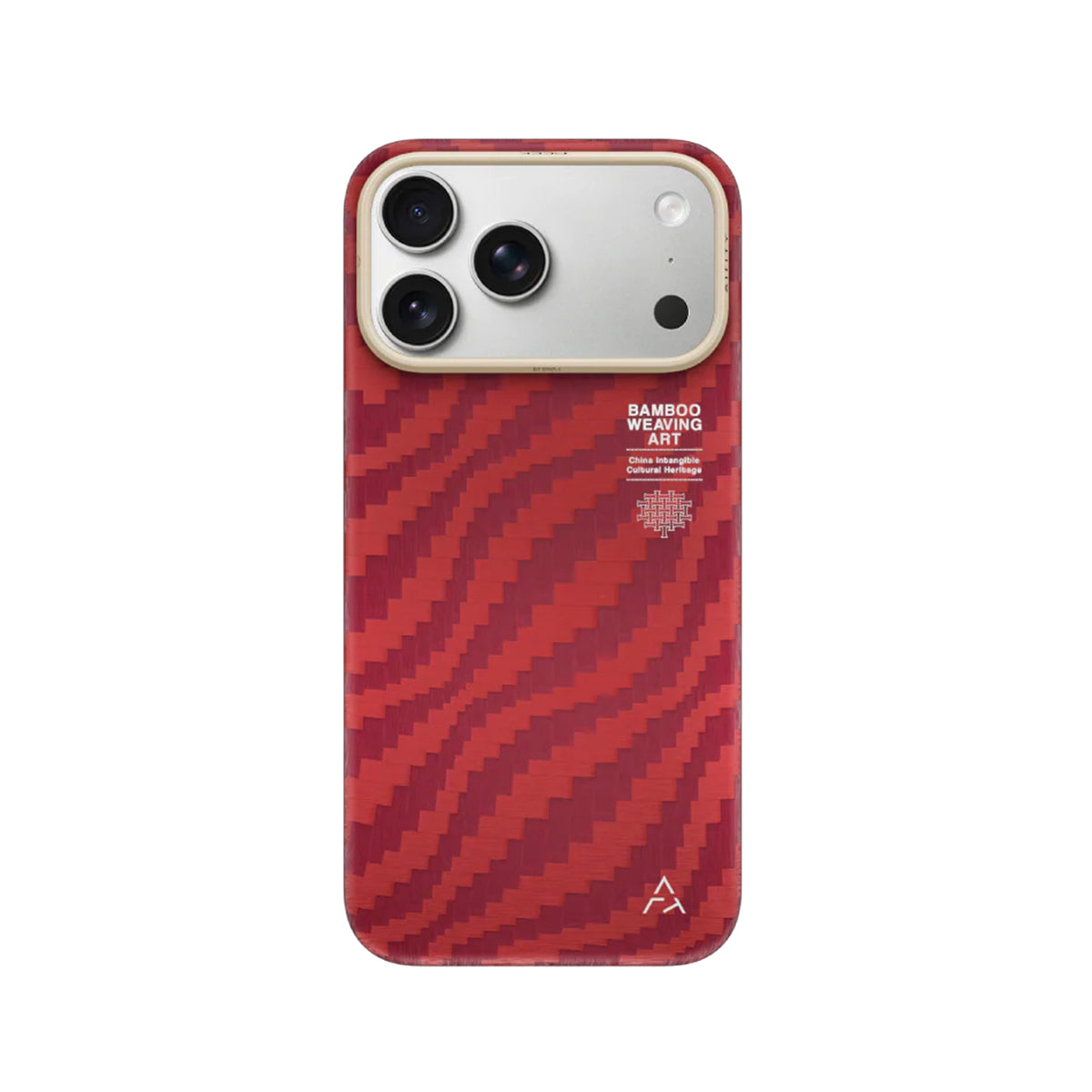 AIRITY Funda de Fibra de Aramida con Tejido de Bambú para iPhone 17 Pro/18 Pro Compatible con MagSafe, Claret Red