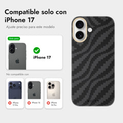 AIRITY Funda de Fibra de Aramida con Tejido de Bambú para iPhone 17 Compatible con MagSafe, Fog Black