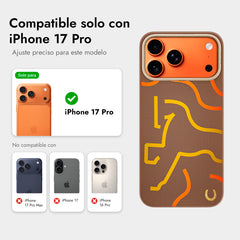 AIRITY Funda de Fibra de Aramida Edición Limitada Año del Caballo para iPhone 17 Pro Compatible con MagSafe, Marrón