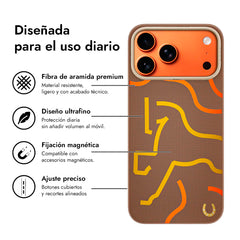 AIRITY Funda de Fibra de Aramida Edición Limitada Año del Caballo para iPhone 17 Pro Max Compatible con MagSafe, Marrón
