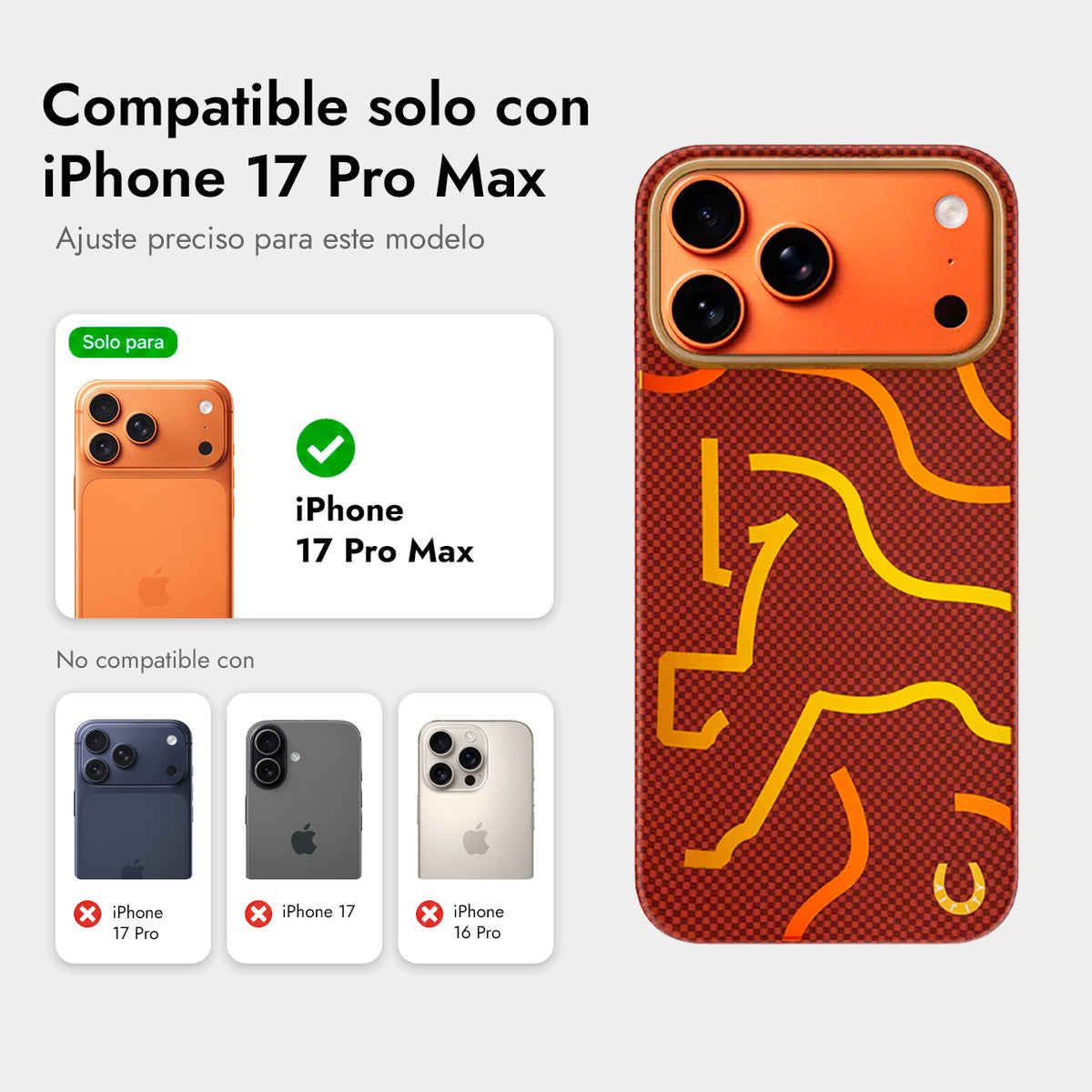 AIRITY Funda de Fibra de Aramida Edición Limitada Año del Caballo para iPhone 17 Pro Max/18 Pro Max Compatible con MagSafe, Roja