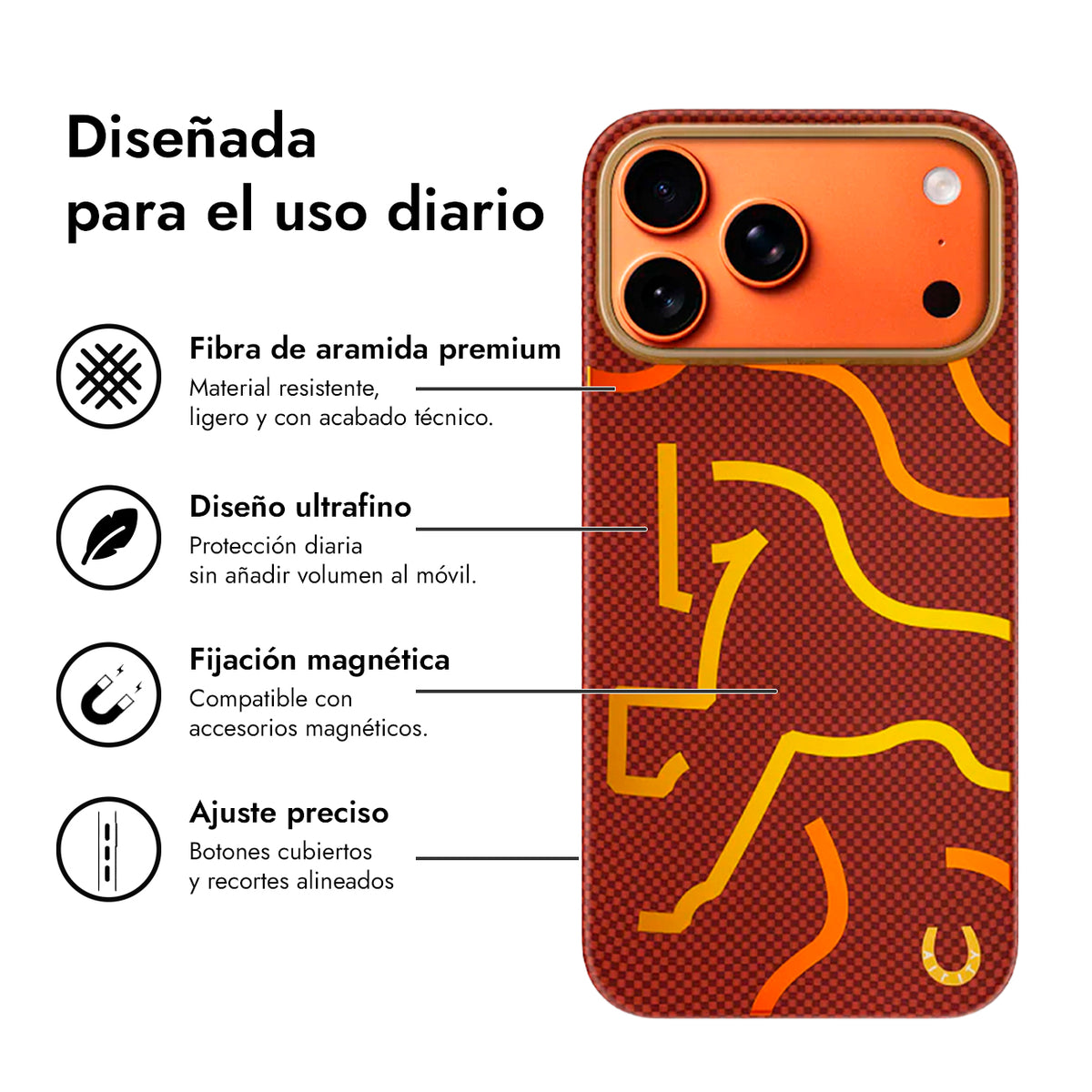 AIRITY Funda de Fibra de Aramida Edición Limitada Año del Caballo para iPhone 17 Pro Max/18 Pro Max Compatible con MagSafe, Roja