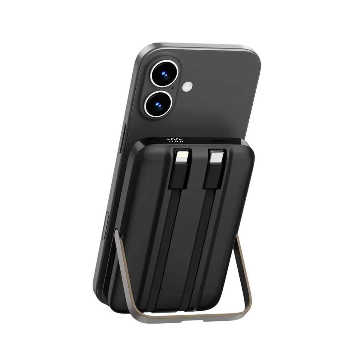 WIWU Power Bank Magnética Pioneer 3 en 1 10000mAh Compatible con MagSafe con Soporte, Negro