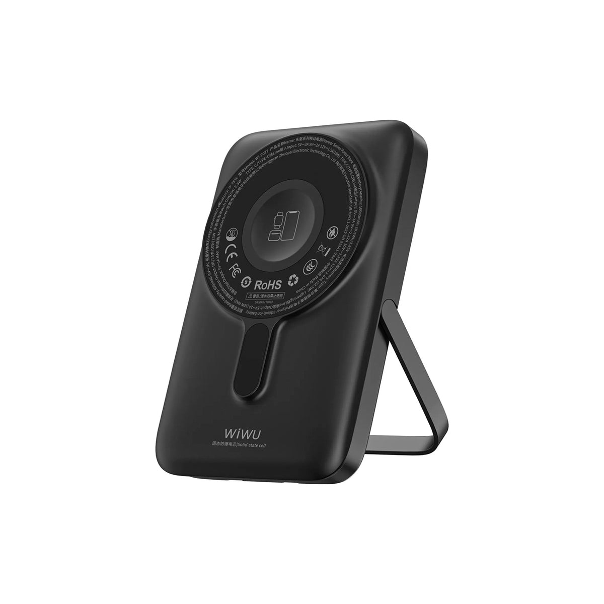 WIWU Power Bank Magnética Pioneer 3 en 1 10000mAh Compatible con MagSafe con Soporte, Negro