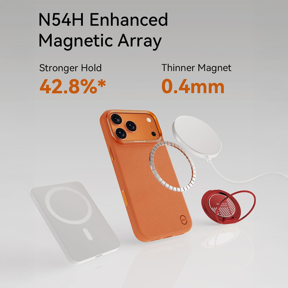 RAPTIC Funda Urban Nano para iPhone 17 Pro Max/18 Pro Max Compatible con MagSafe, Naranja