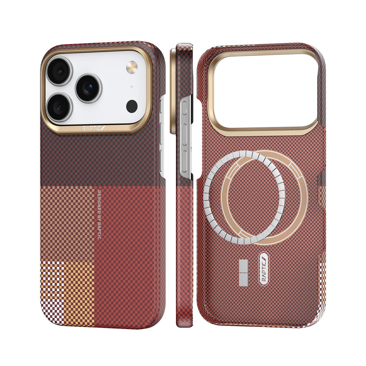 RAPTIC Funda Skin Transform de Fibra de Aramida para iPhone 17 Pro Max/18 Pro Max Compatible con MagSafe, Sky