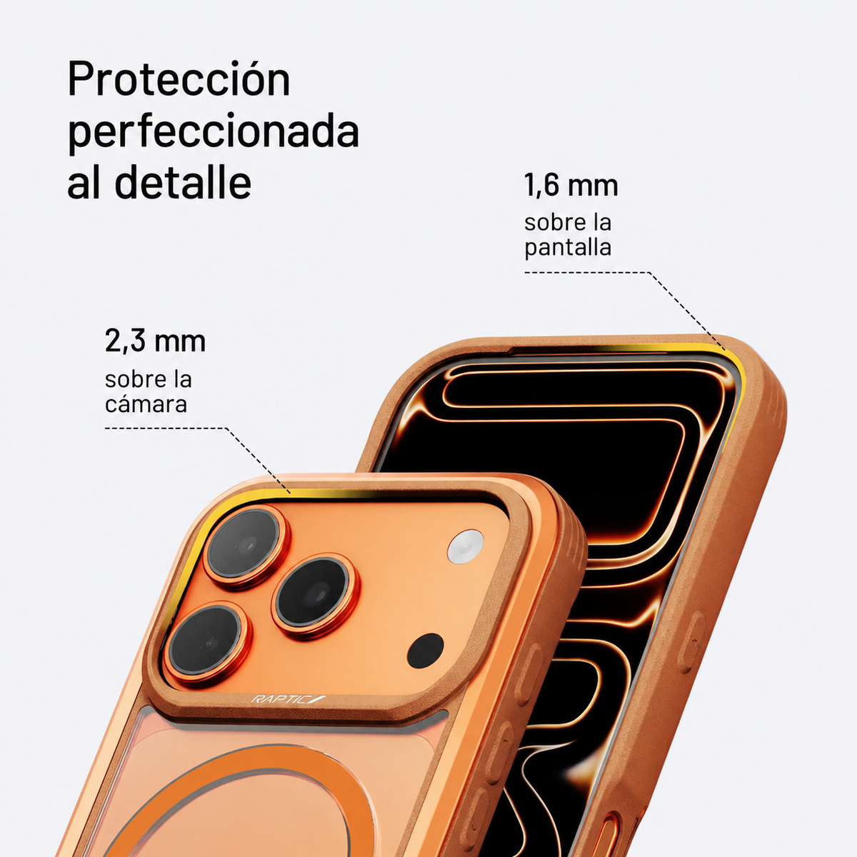 RAPTIC Funda Shield Classic para iPhone 17 Pro Max/18 Pro Max Compatible con MagSafe, Naranja