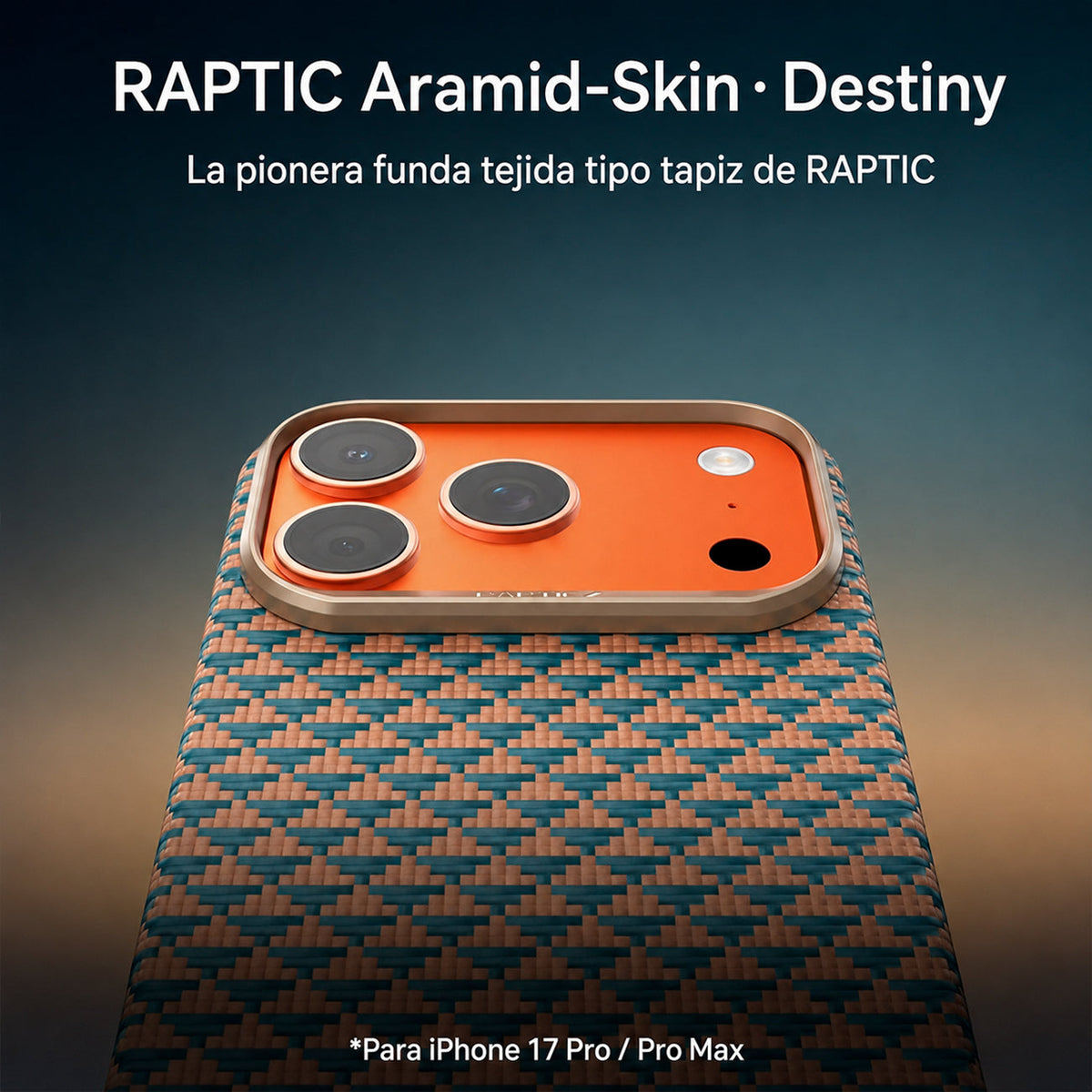 RAPTIC Funda Skin-Origin de Fibra de Aramida para iPhone 17 Pro/18 Pro Compatible con MagSafe, Destiny