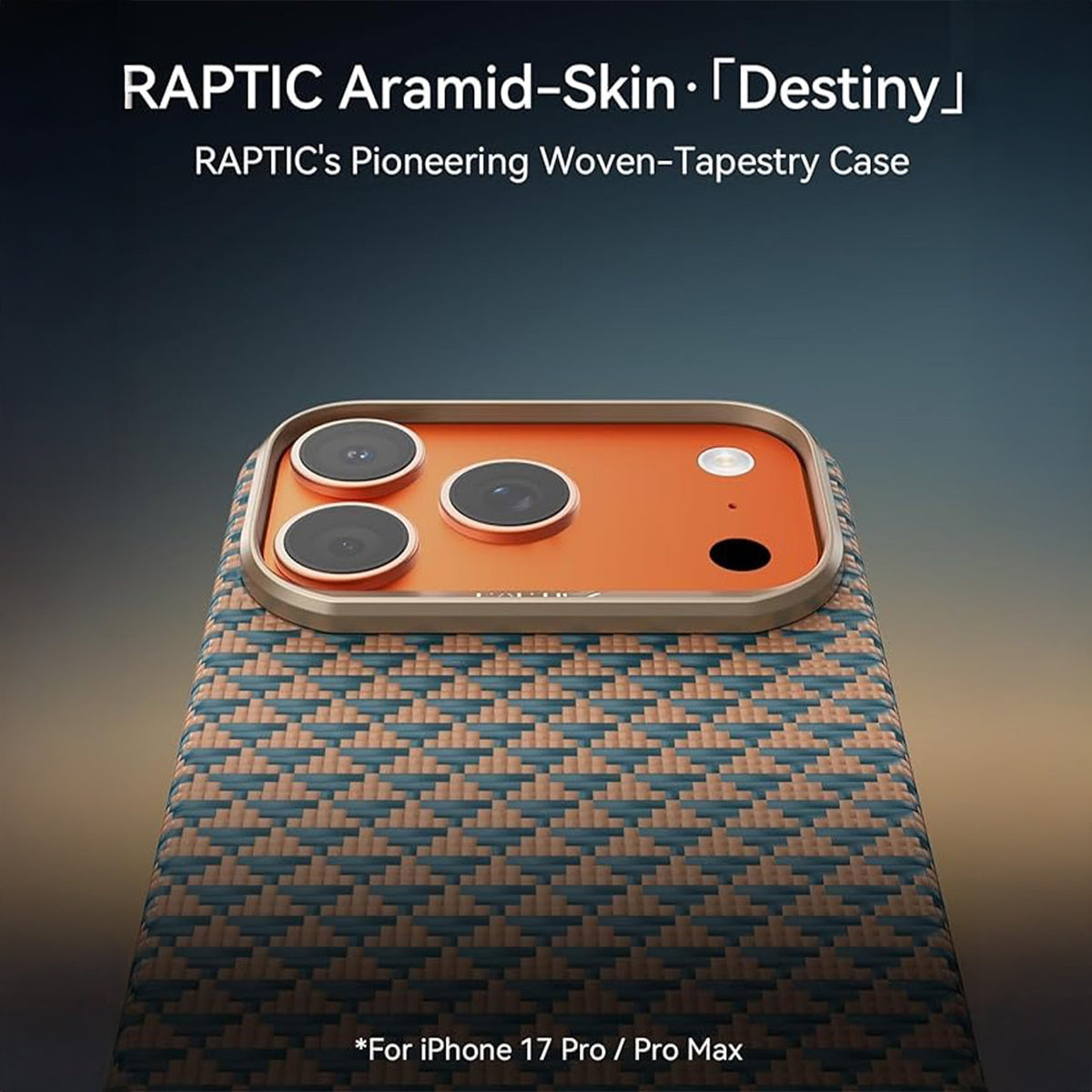 RAPTIC Funda Skin-Origin de Fibra de Aramida para iPhone 17 Pro Max/18 Pro Max Compatible con MagSafe, Destiny
