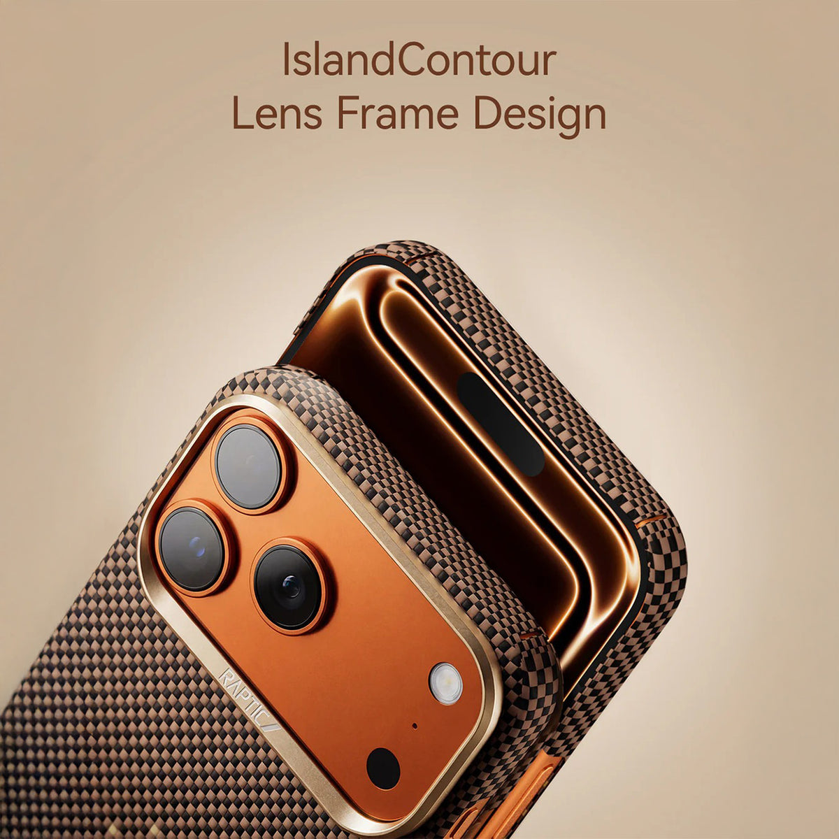 RAPTIC Case for iPhone 17 Pro - Skin Serenity Amber Aramid Fiber Cover, Protection and Precise Fit