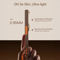 RAPTIC Funda Skin de Fibra de Aramida para iPhone 17 Pro Compatible con MagSafe, Serenity Amber