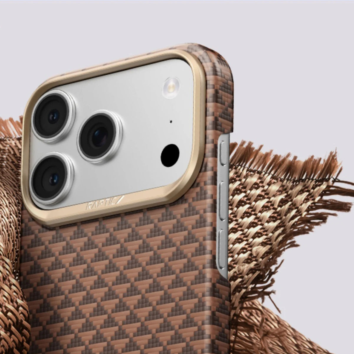 RAPTIC Case for iPhone 17 Pro - Skin Serenity Amber Aramid Fiber Cover, Protection and Precise Fit