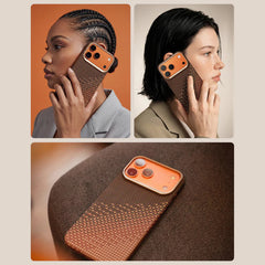RAPTIC Funda Skin de Fibra de Aramida para iPhone 17 Pro Max Compatible con MagSafe, Serenity Amber