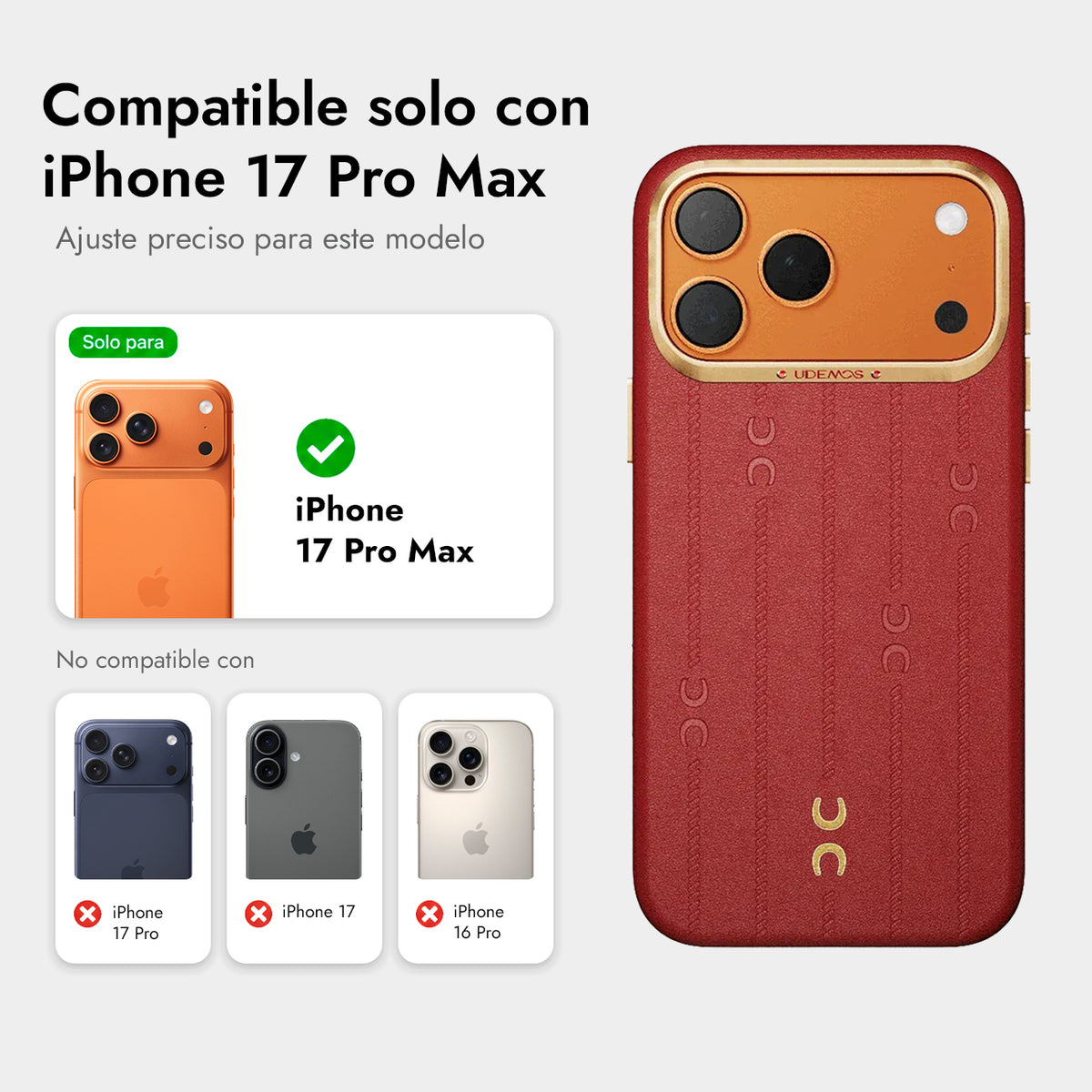 UDEMOS iPhone 17 Pro Max Case – MagSafe Compatible Wind Red Cover, Protection and Precise Fit