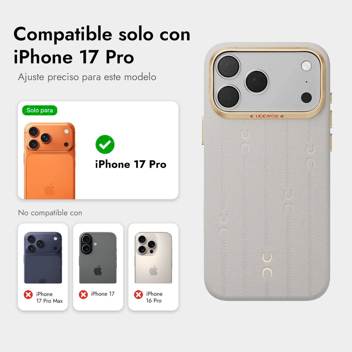UDEMOS iPhone 17 Pro Case - MagSafe Compatible White Wind Cover, Protection and Precise Fit