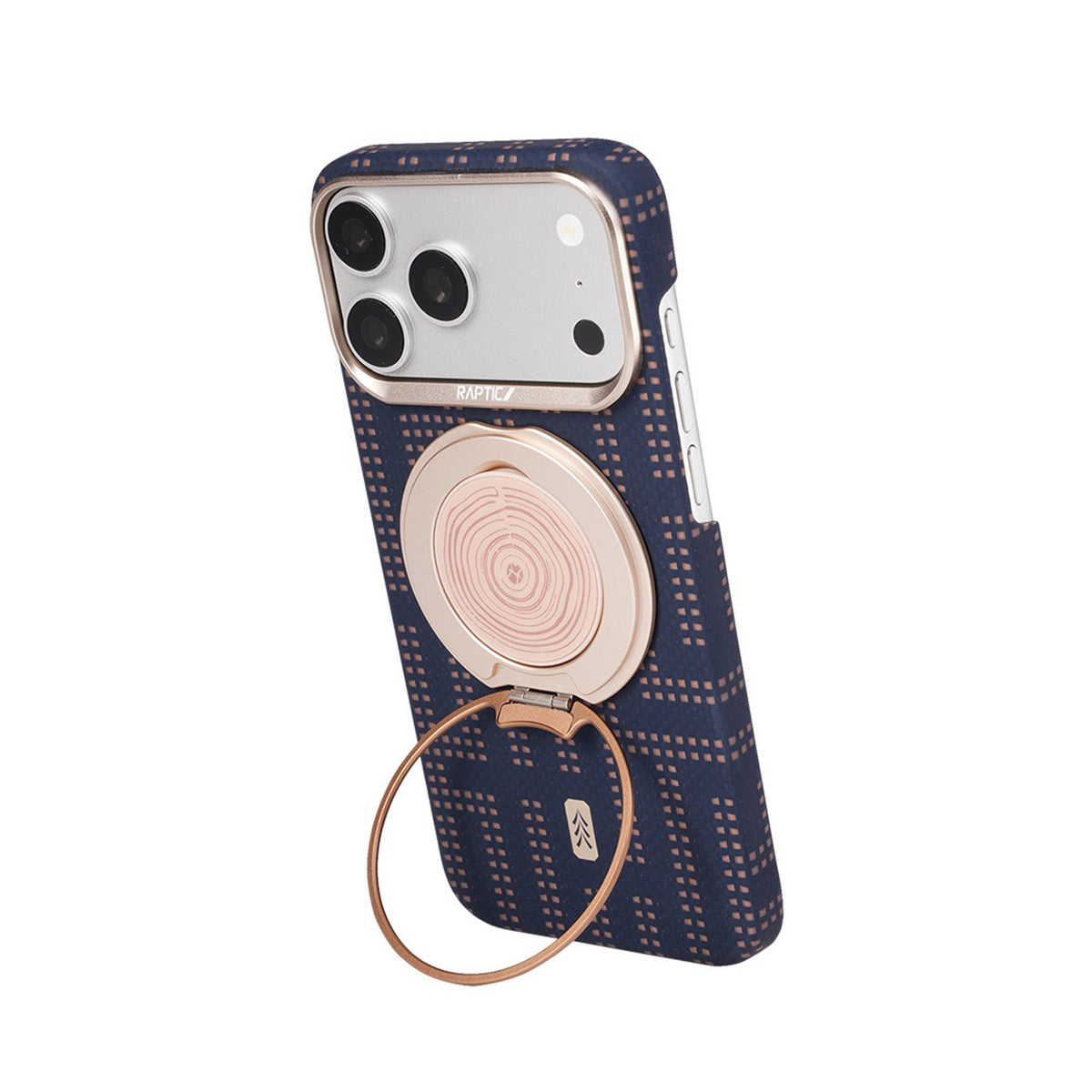 RAPTIC Funda Skin de Fibra de Aramida para iPhone 17 Pro/18 Pro Compatible con MagSafe, Grid Wisdom
