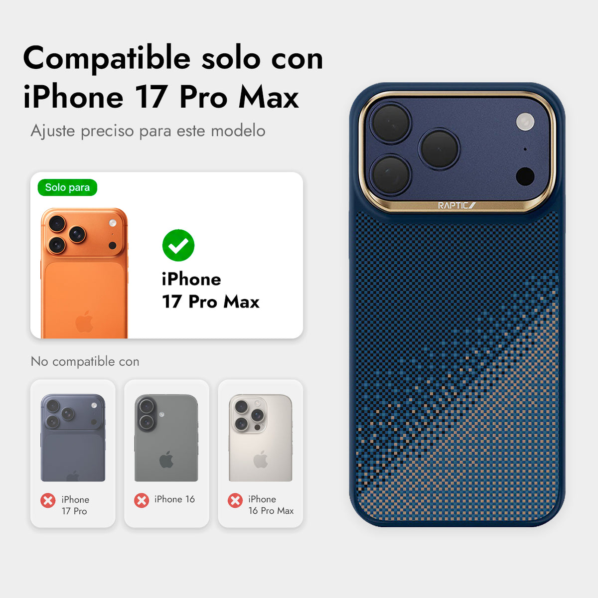 RAPTIC Funda Dual de Fibra de Aramida para iPhone 17 Pro Max/18 Pro Max Compatible con MagSafe, Serenity Emerald