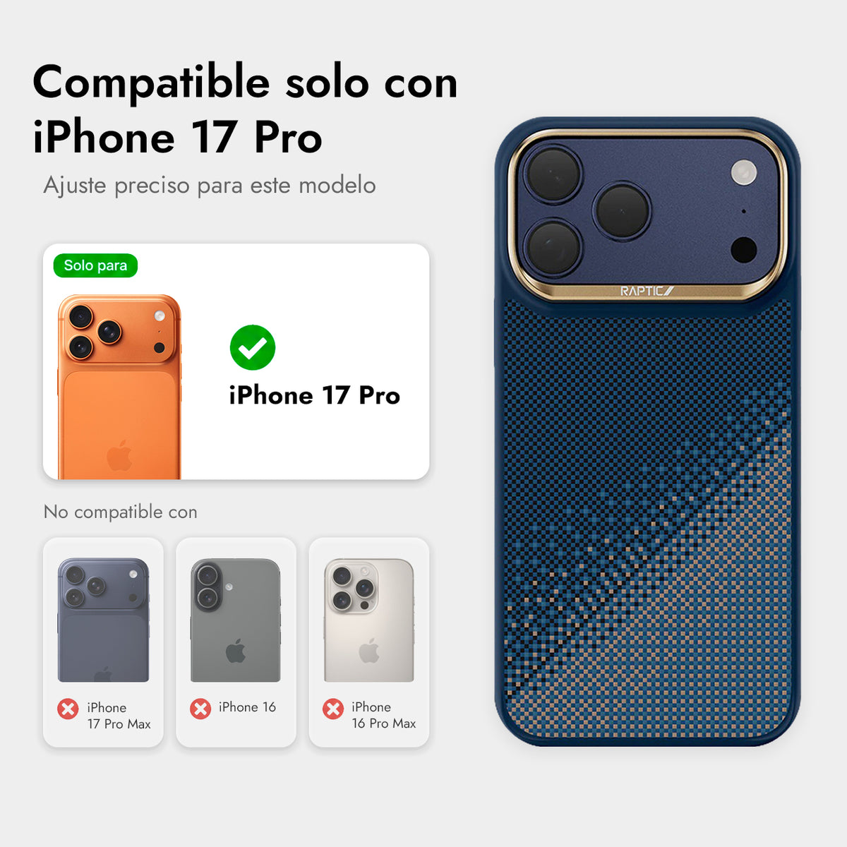 RAPTIC Funda Dual de Fibra de Aramida para iPhone 17 Pro/18 Pro Compatible con MagSafe, Serenity Emerald