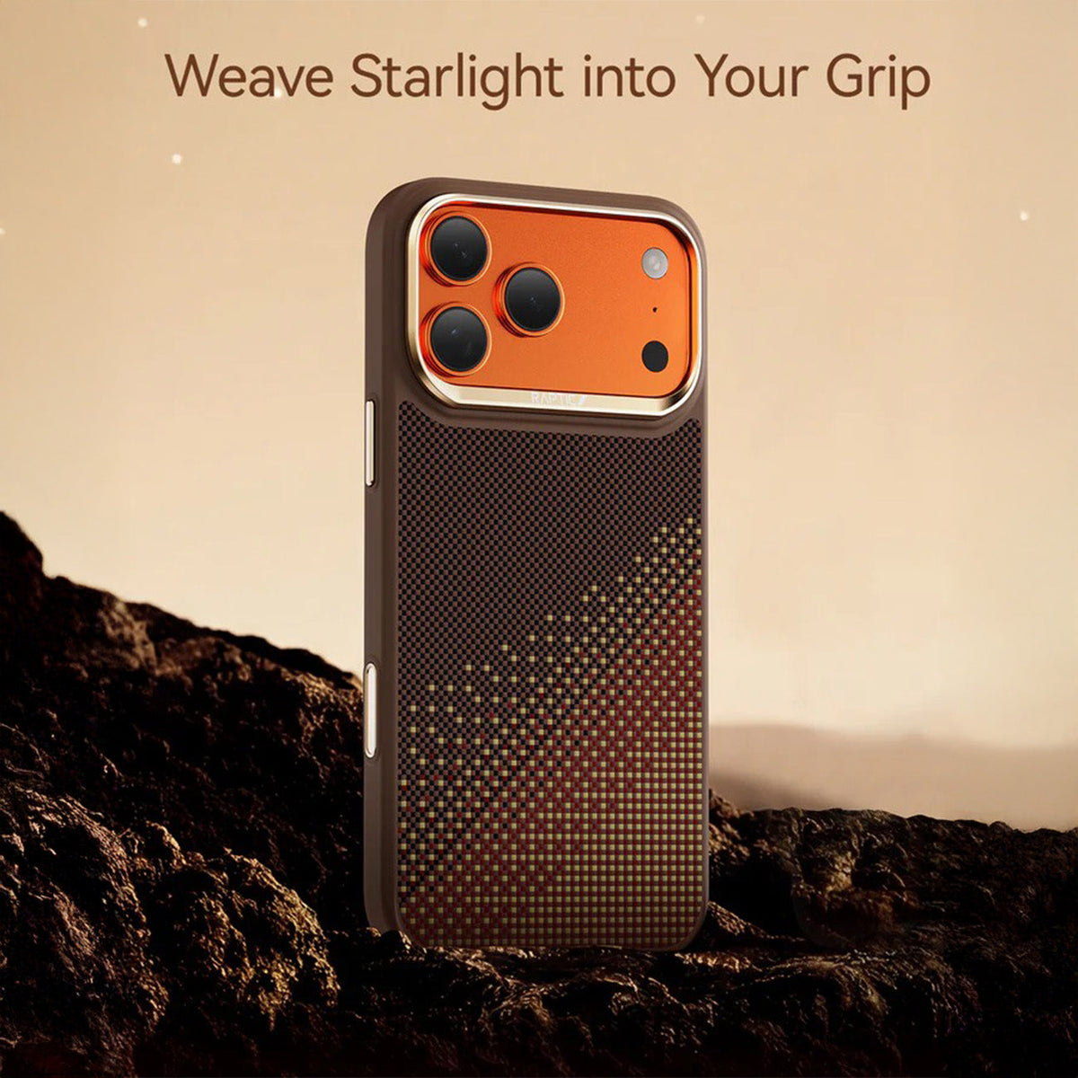 RAPTIC Funda Dual de Fibra de Aramida para iPhone 17 Pro/18 Pro Compatible con MagSafe, Serenity Amber