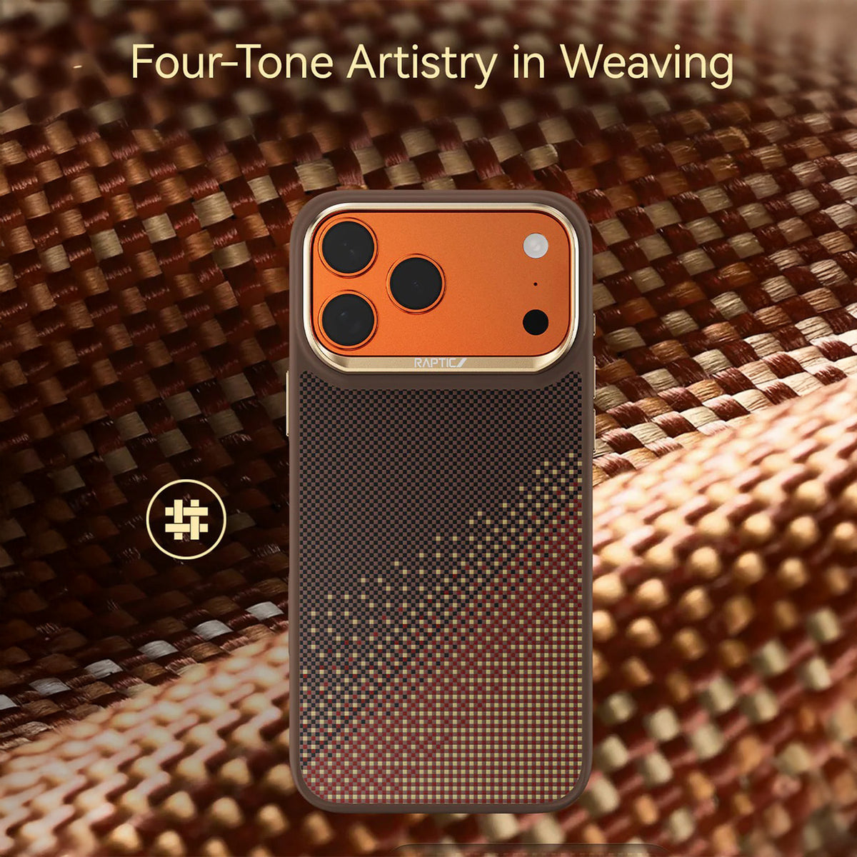 RAPTIC Funda Dual de Fibra de Aramida para iPhone 17 Pro/18 Pro Compatible con MagSafe, Serenity Amber