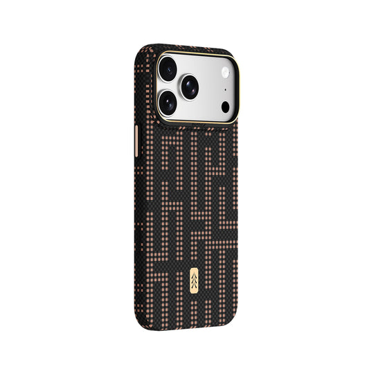 RAPTIC Funda Skin de Fibra de Aramida para iPhone 18 Pro Max Compatible con MagSafe, Grid Valor