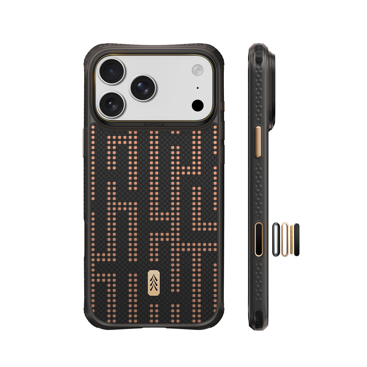 RAPTIC Funda Dual de Fibra de Aramida para iPhone 18 Pro Compatible con MagSafe, Grid Valor