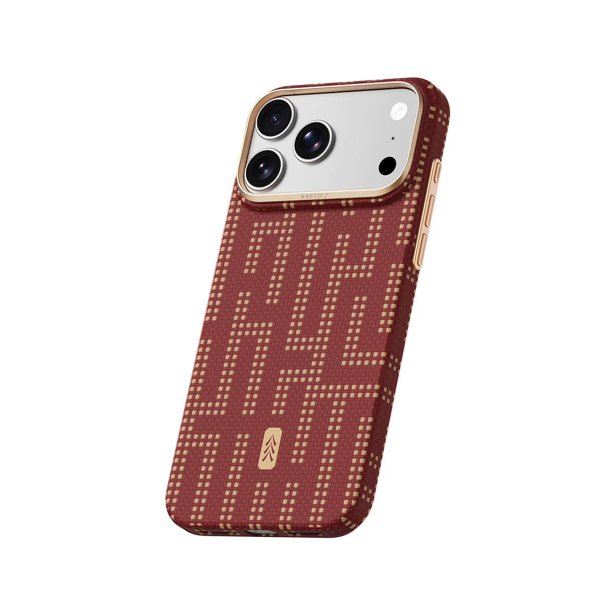 RAPTIC Funda Skin de Fibra de Aramida para iPhone 18 Pro Max Compatible con MagSafe, Grid Glory