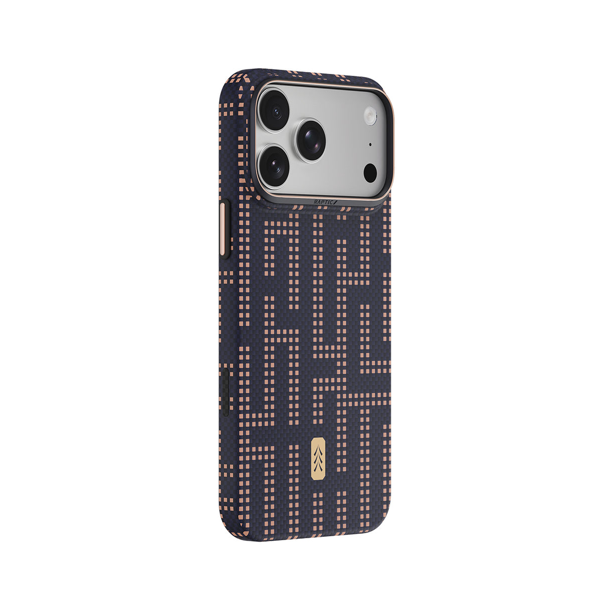 RAPTIC Funda Skin de Fibra de Aramida para iPhone 18 Pro Compatible con MagSafe, Grid Wisdom
