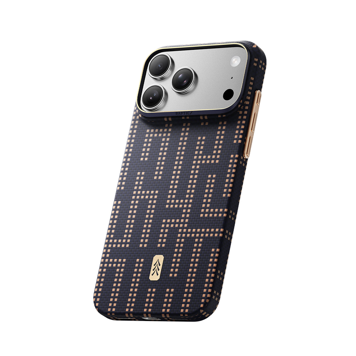 RAPTIC Funda Skin de Fibra de Aramida para iPhone 18 Pro Compatible con MagSafe, Grid Wisdom