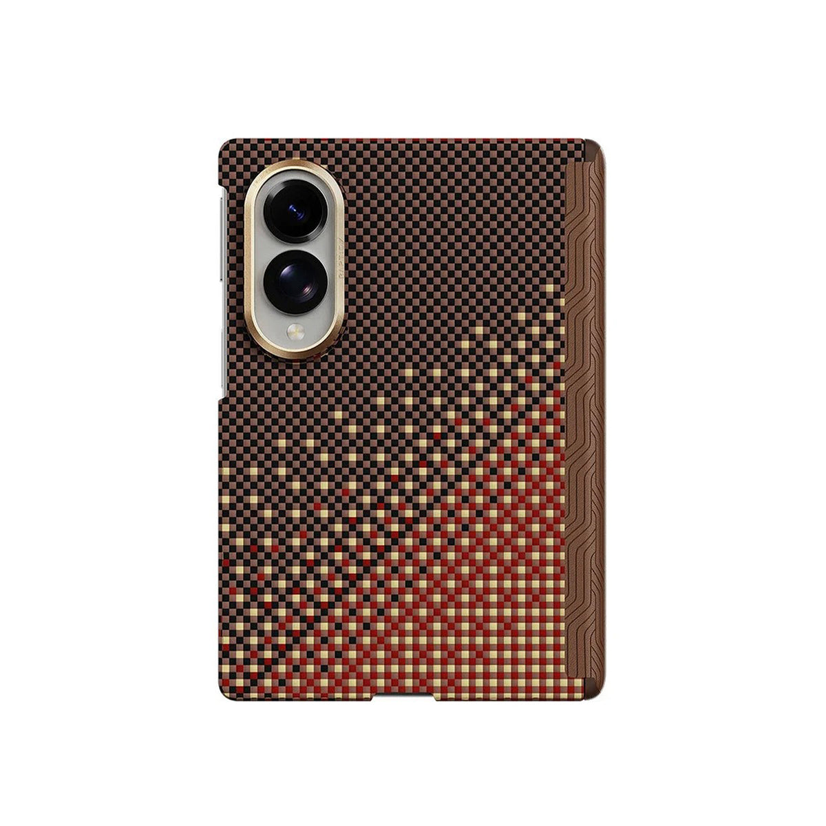RAPTIC Funda Skin-Pro de Fibra de Aramida para Galaxy Z Fold 8 con Anillo Magnético, Serenity Amber
