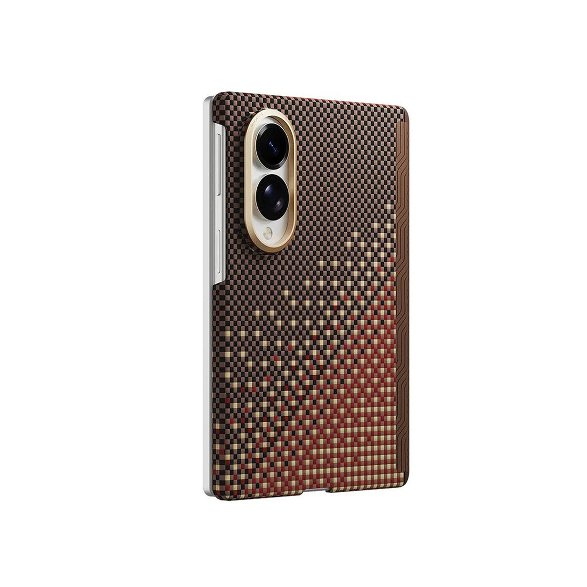 RAPTIC Funda Skin-Pro de Fibra de Aramida para Galaxy Z Fold 8 con Anillo Magnético, Serenity Amber