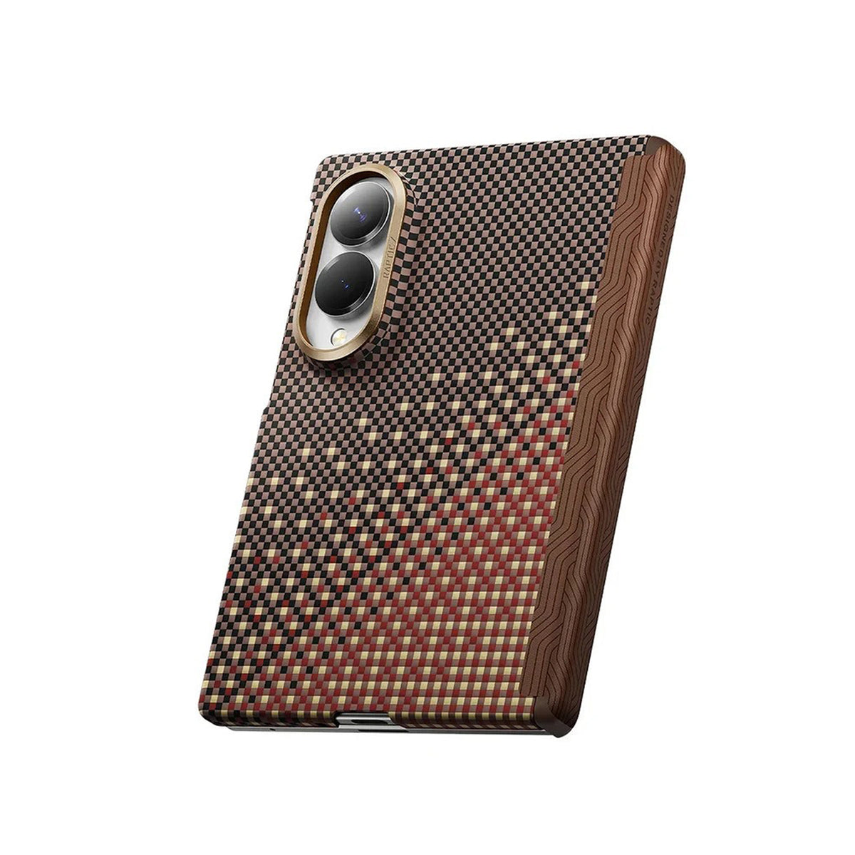 RAPTIC Funda Skin-Pro de Fibra de Aramida para Galaxy Z Fold 8 con Anillo Magnético, Serenity Amber