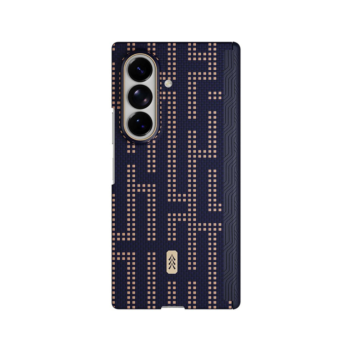 RAPTIC Funda Skin-Pro de Fibra de Aramida para Galaxy Z Fold 8 Ultra con Anillo Magnético, Grid Wisdom