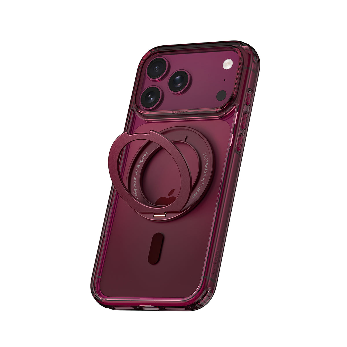 RAPTIC Funda Air Stand para iPhone 18 Pro Compatible con MagSafe, Burdeos