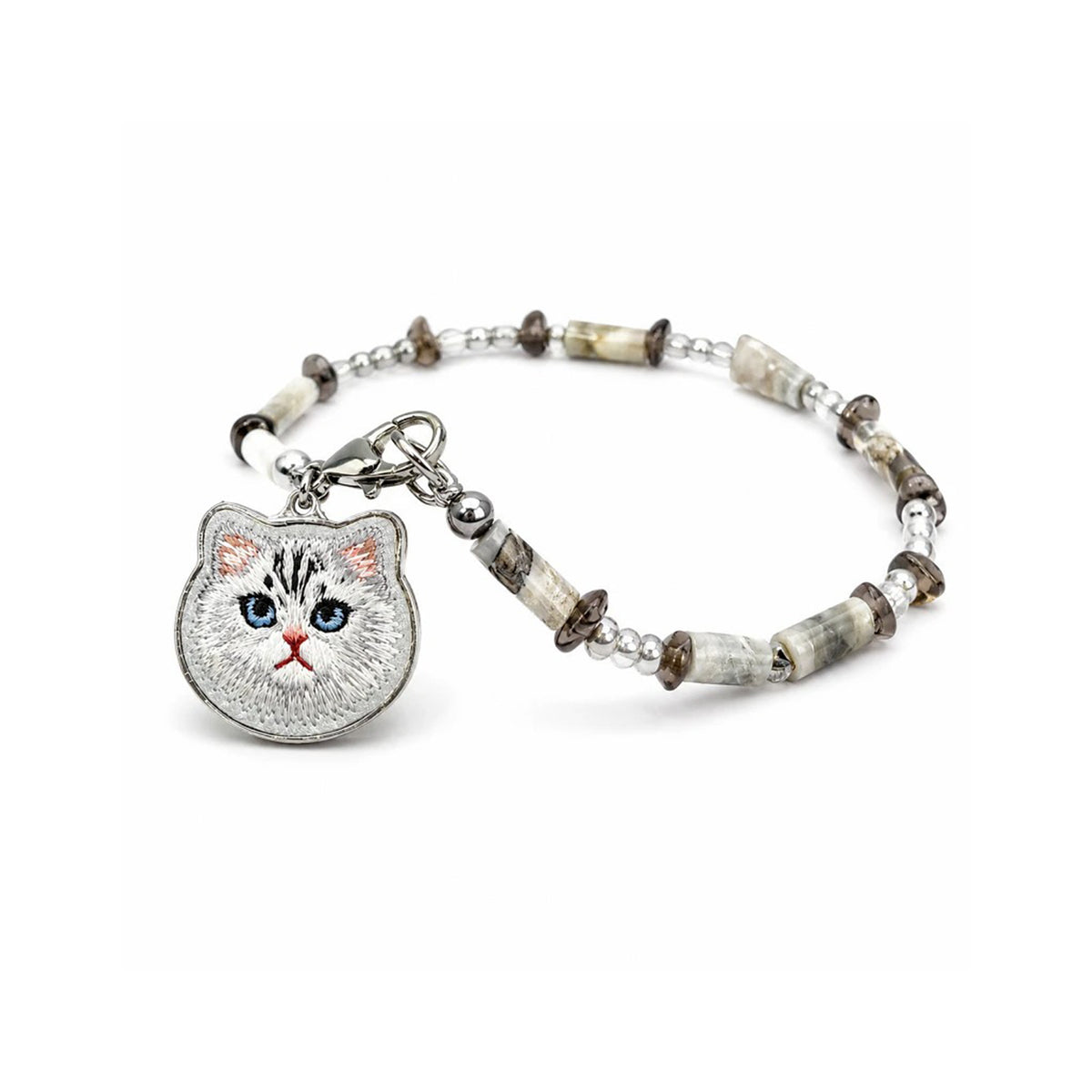 NIMMY Friends Correa de Muñeca Universal para Móvil Lucky Fashion Series, Grey Crystal Chinchilla