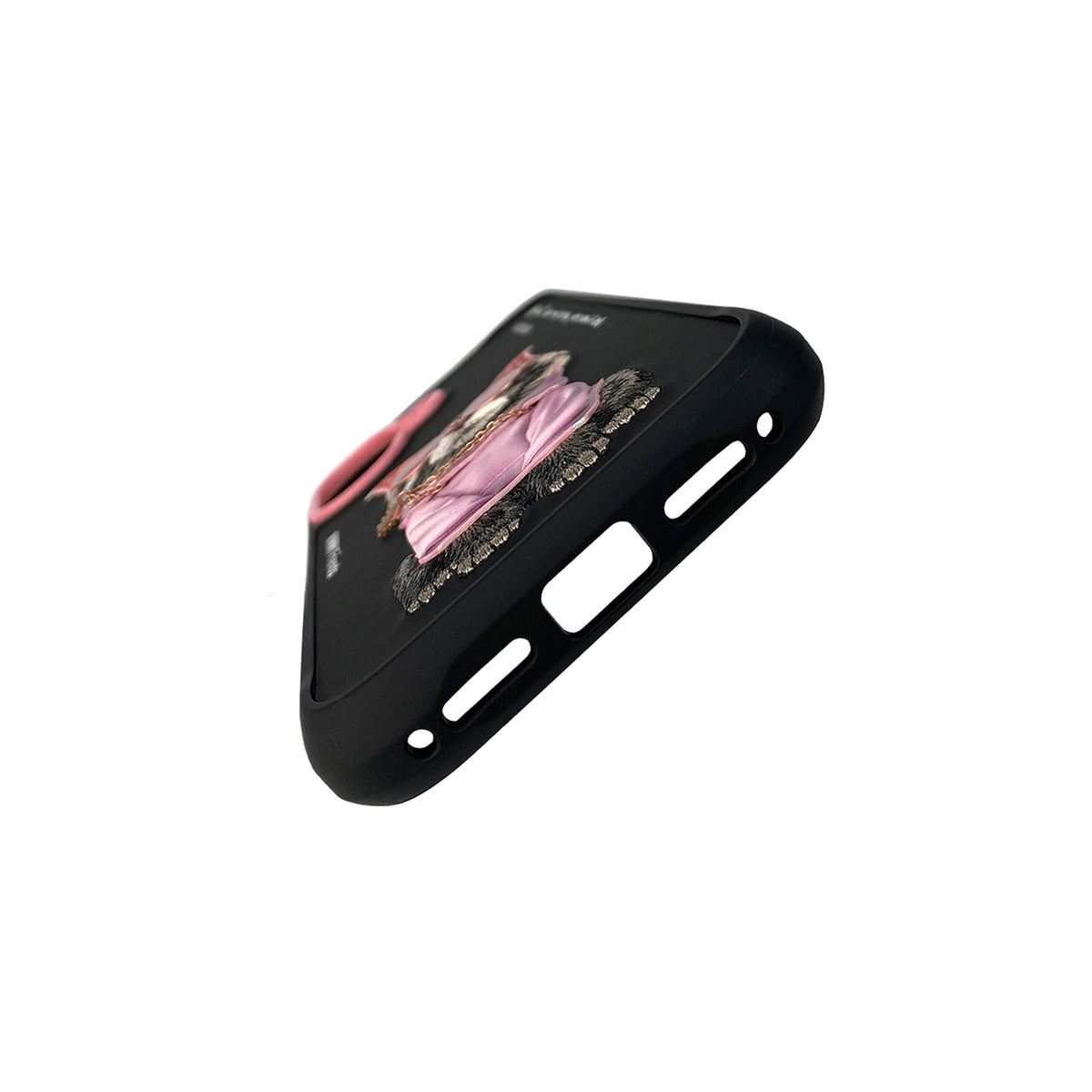 NIMMY Friends Funda Maine Glasses Series para iPhone 16, 3D Bordada Negro