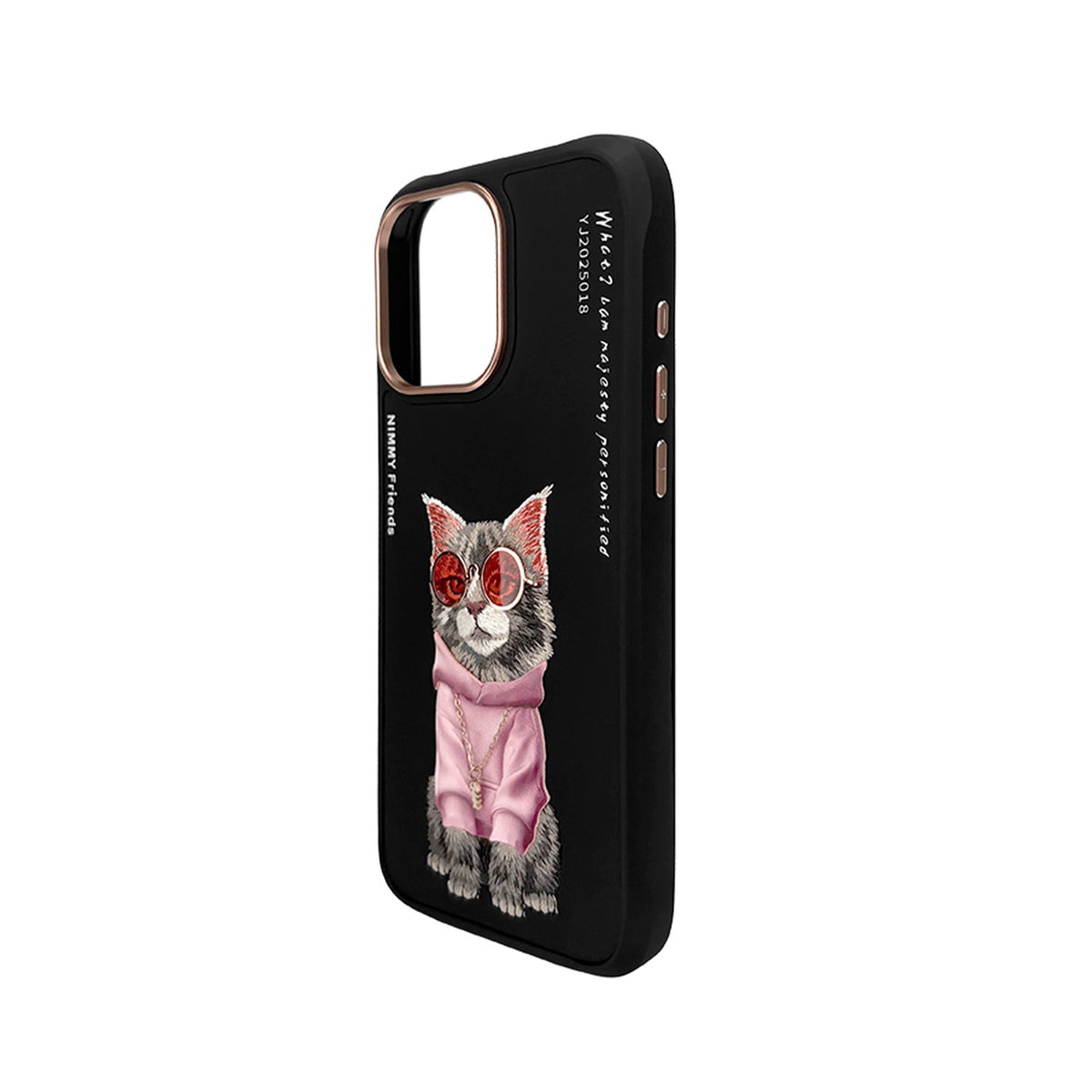 NIMMY Friends Funda Maine Glasses Series para iPhone 16 Pro, 3D Bordada Negro