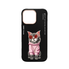 NIMMY Friends Funda Maine Glasses Series para iPhone 16 Pro Max, 3D Bordada Negro