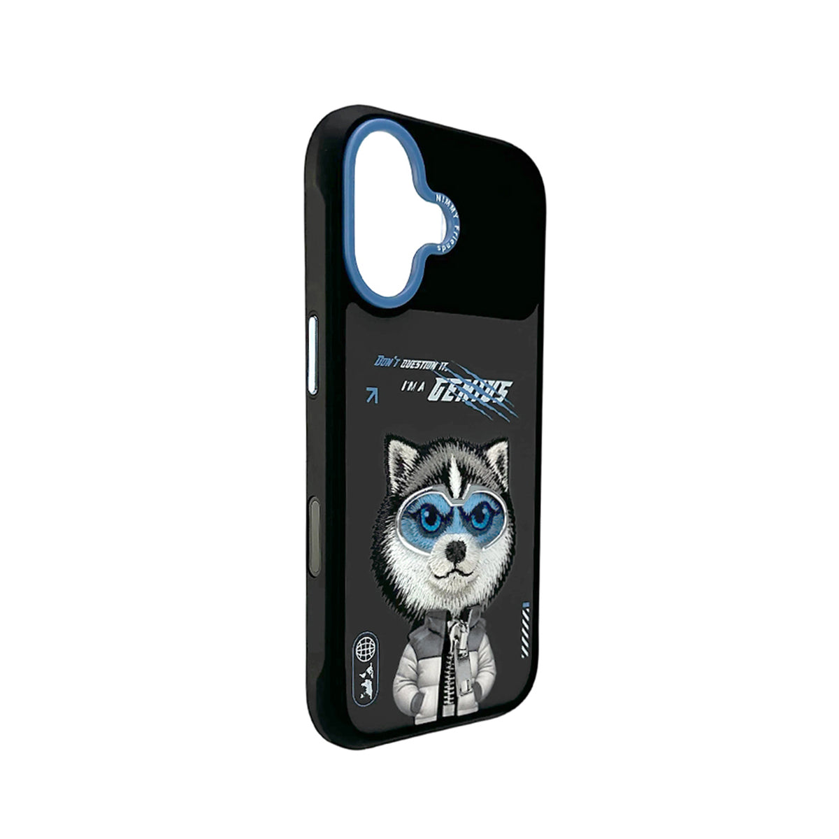 NIMMY Friends Funda Husky Cool & Cute 2.0 para iPhone 16, 3D Bordada