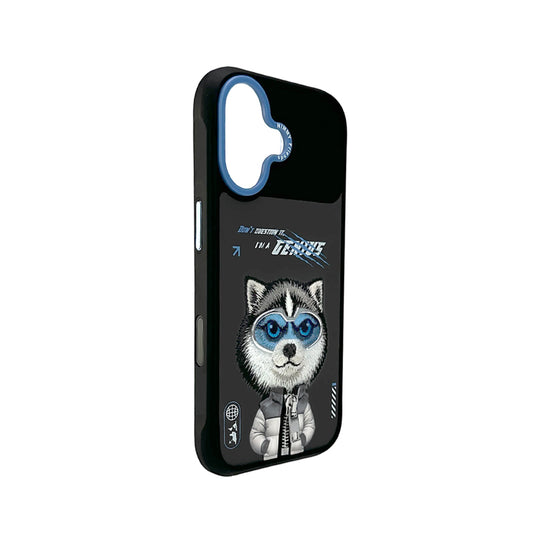 NIMMY Friends Funda Husky Cool & Cute 2.0 para iPhone 16, 3D Bordada