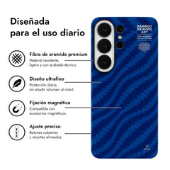 AIRITY Funda de Fibra de Aramida con Tejido de Bambú para Galaxy S26 Ultra con Anillo Magnético, Ink Blue