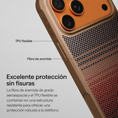 PITAKA Funda ProGuard de Fibra de Aramida para iPhone 17 Pro Max Compatible con MagSafe, Sunset