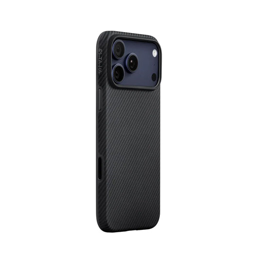 PITAKA Funda para iPhone 17 Pro – Carcasa UltraGuard de Fibra de Aramida Negro/Gris con MagSafe, Protección y Ajuste Preciso
