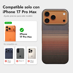 PITAKA Funda UltraGuard de Fibra de Aramida para iPhone 17 Pro Max Compatible con MagSafe, Sunset