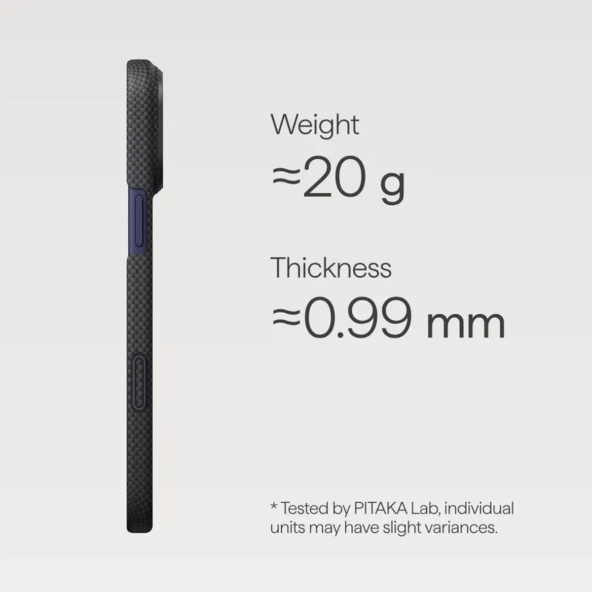 PITAKA Case for iPhone 17 Pro Max - Ultra Thin Black Aramid Fiber Case with MagSafe and No Problemo Design, Precise Fit
