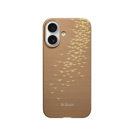 PITAKA Funda Ultra Fina de Fibra de Aramida para iPhone 17 Compatible con MagSafe, Golden Glint