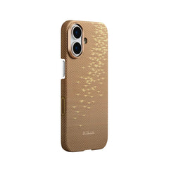 PITAKA Funda Ultra Fina de Fibra de Aramida para iPhone 17 Compatible con MagSafe, Golden Glint