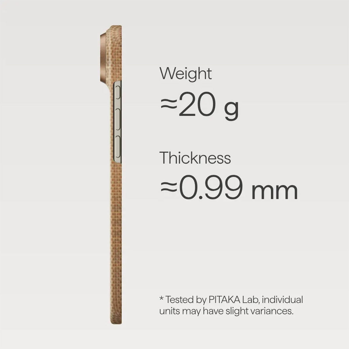 PITAKA Funda Ultra Fina de Fibra de Aramida para iPhone Air Compatible con MagSafe, Golden Glint